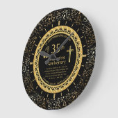35周年記念司祭パーソナライズされた ラージ壁時計 (傾斜)
