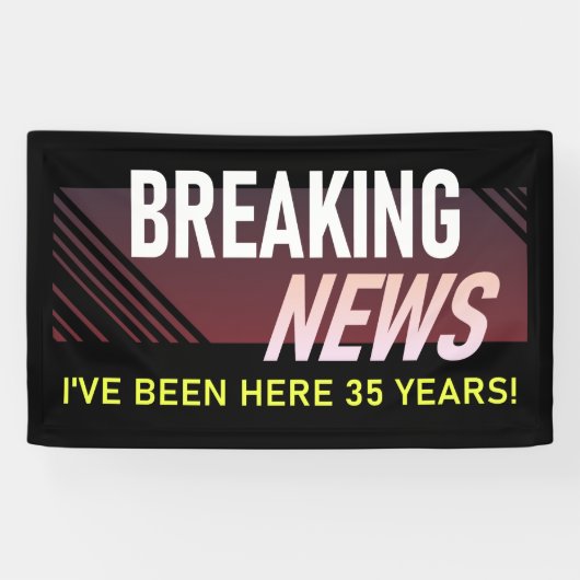 35周年記念日 35年勤続の従業員 横断幕 (横)