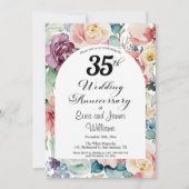 35周年記念結婚のスクリプエレガントトフローラ 招待状 (正面)