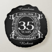 35周年記念結婚コーラルジェイドクレスト ラウンドクッション (裏面)