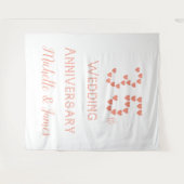 35周年記念結婚コーラル結婚タイポグラフィ タペストリー (正面(横))