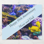 35周年記念結婚サンゴ スパークリングワインラベル (シングルラベル)