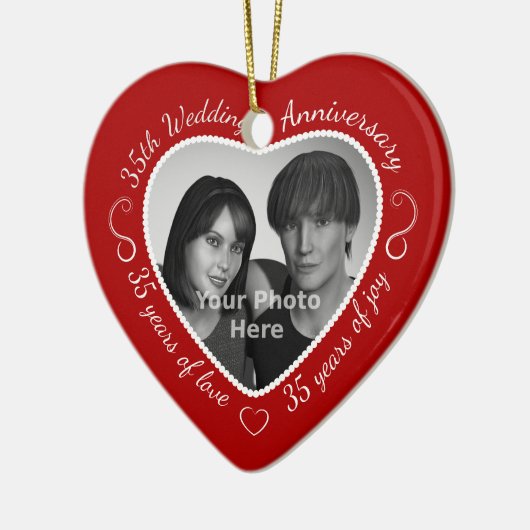 35周年記念結婚写真 セラミックオーナメント (左)