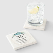 35周年記念結婚名前をカスタムする及び年 ストーンコースター (横)