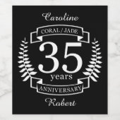 35周年記念結婚玉/サンゴ ワインラベル (シングルラベル)