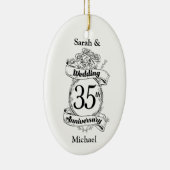 35周年記念結婚花モノクロ セラミックオーナメント (右)