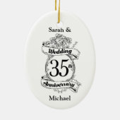 35周年記念結婚花モノクロ セラミックオーナメント (裏面)