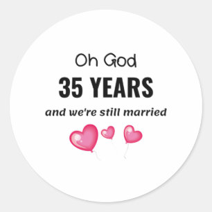 35周年記念結婚贈おもしろいり物 ラウンドシール