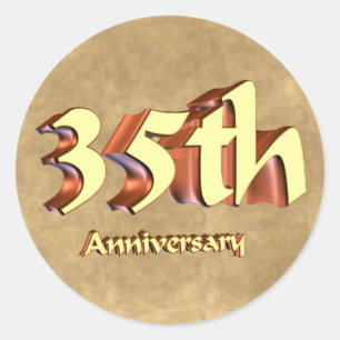35周年記念結婚贈り ラウンドシール
