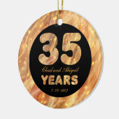 35周年記念結婚金ゴールドパーティー灯 セラミックオーナメント (左)