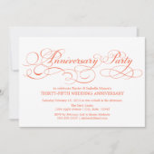 35周年記念 | 白/コーラル 招待状 (正面)