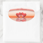 35周年 コーラルハート 楕円形シール (バッグ)