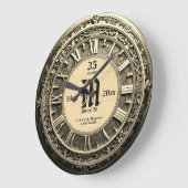 35年のヴィンテージ結婚ルック記念日 ラージ壁時計 (傾斜)