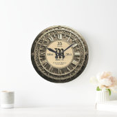 35年のヴィンテージ結婚ルック記念日 ラージ壁時計 (ホーム)