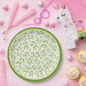 35年の乱数パターン(緑/白) ペーパープレート (パーティー)