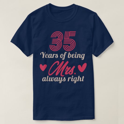 35年の間ずっと右のアニバー結婚ス Tシャツ (デザイン正面)