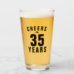 35年への応援! 第35誕生日ビールガラスのギフト タンブラーグラス