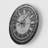 35年ヴィンテージシルバールック結婚ズ記念日 ラージ壁時計 (傾斜)