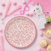 35年乱数パターン珊瑚/白 ペーパープレート (パーティー)