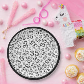 35年乱数パターン黒/白 ペーパープレート (パーティー)