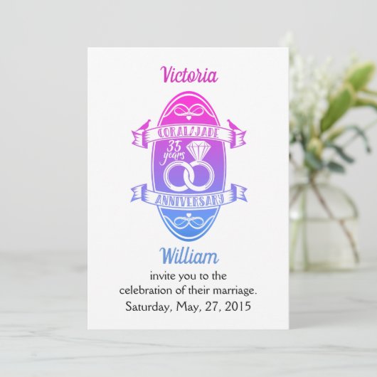 35年伝統の珊瑚翡翠235周年記念 招待状 (スタンド正面)