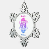 35年伝統的サンゴ235周年 スノーフレークピューターオーナメント (右)