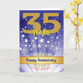 35年間の回復の記念日 太字の数字 カード (黄色い花)