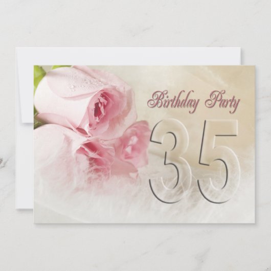 35年間の誕生日パーティーの招待 招待状 (正面)