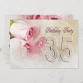 35年間の誕生日パーティーの招待 招待状 (正面/裏面)