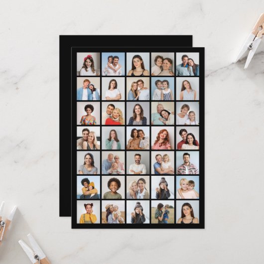 35枚のフォトコラージュを作成 カード (正面/裏面インサイチュ)