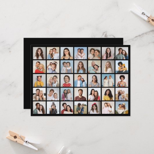 35枚のフォトコラージュを作成 カード (正面/裏面インサイチュ)