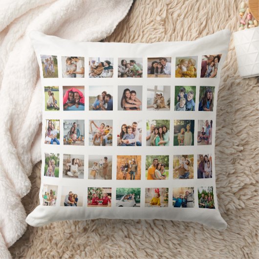 35枚のフォトコラージュを作成 クッション (ブランケット)