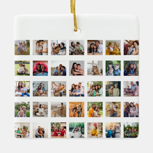 35枚のフォトコラージュを作成 セラミックオーナメント (正面)