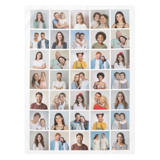 35枚のフォトコラージュを作成 テーブルクロス (正面)