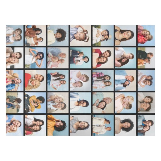 35枚のフォトコラージュを作成 テーブルクロス (正面(横))