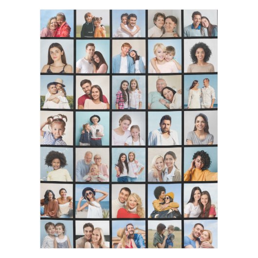 35枚のフォトコラージュを作成 テーブルクロス (正面)