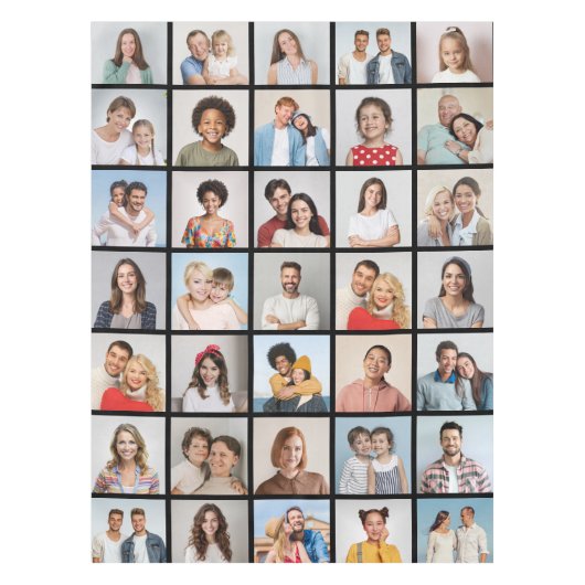 35枚のフォトコラージュを作成 テーブルクロス (正面)