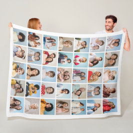 35枚のフォトコラージュを作成 フリースブランケット