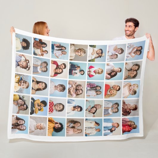 35枚のフォトコラージュを作成 フリースブランケット (インサイチュ)