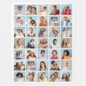 35枚のフォトコラージュを作成 フリースブランケット (正面)