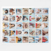 35枚のフォトコラージュを作成 フリースブランケット (正面(横))