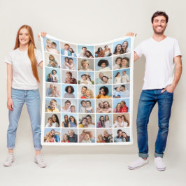 35枚のフォトコラージュを作成 フリースブランケット