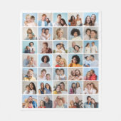 35枚のフォトコラージュを作成 フリースブランケット (正面)