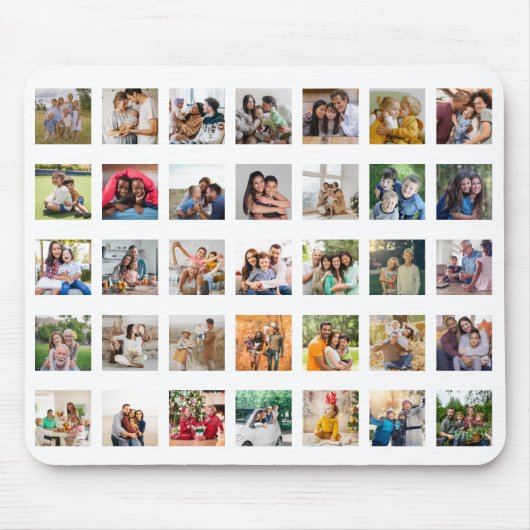 35枚のフォトコラージュを作成 マウスパッド (正面)