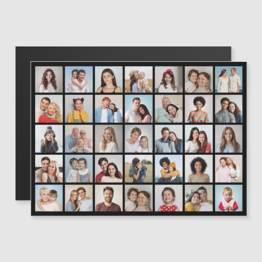 35枚のフォトコラージュ磁気カードを作成 (正面/裏面)