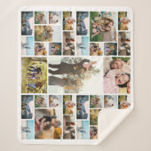 35枚パーソナライズされたのコラージュ シェルパブランケット (正面)