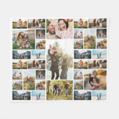 35枚パーソナライズされたのコラージュ フリースブランケット (正面(横))
