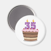 35歳のお誕生日ケーキ マグネット (正面/裏面)