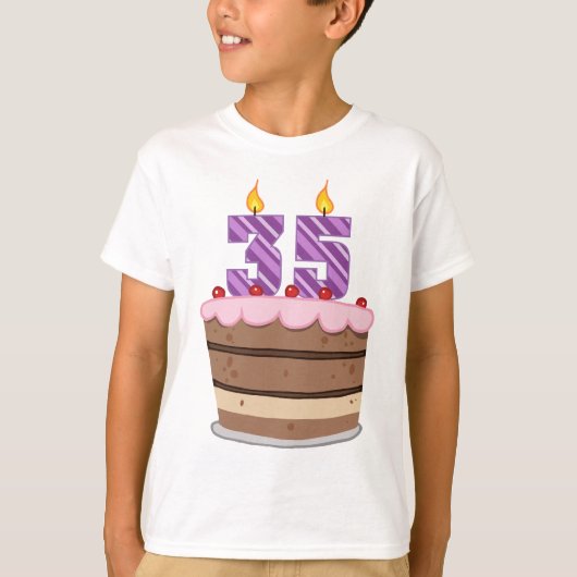 35歳のお誕生日ケーキ Tシャツ (正面)