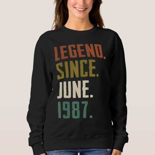 35歳の伝説1987年6月35誕生日 スウェットシャツ (正面)